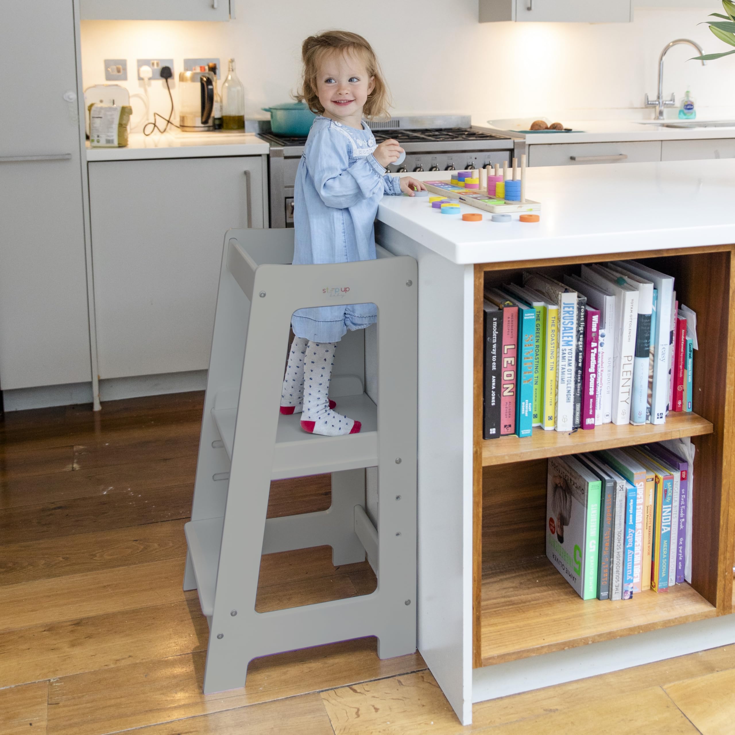 Stepup Baby Toddler Step Stool - Adjustable Height Kids Helper Step Stool, Durable, Non-Slip & Bathroom Sink, Platform for Kitch