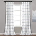 Lush Decor Ombre Stripe Yarn Dyed Cotton Window Curtain Panel Pair, 108 Long x 40 Wide, Navy