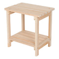 Shine Company Providence Rectangular Solid Wood Side Table, Outdoor Adirondack Small Patio Table - Natural