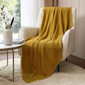 CREVENT Farmhouse Boho Knitted Throw Blanket for Couch Sofa Chair Bed Home Decoration, Soft Warm Cozy Light Weight for Spring Su