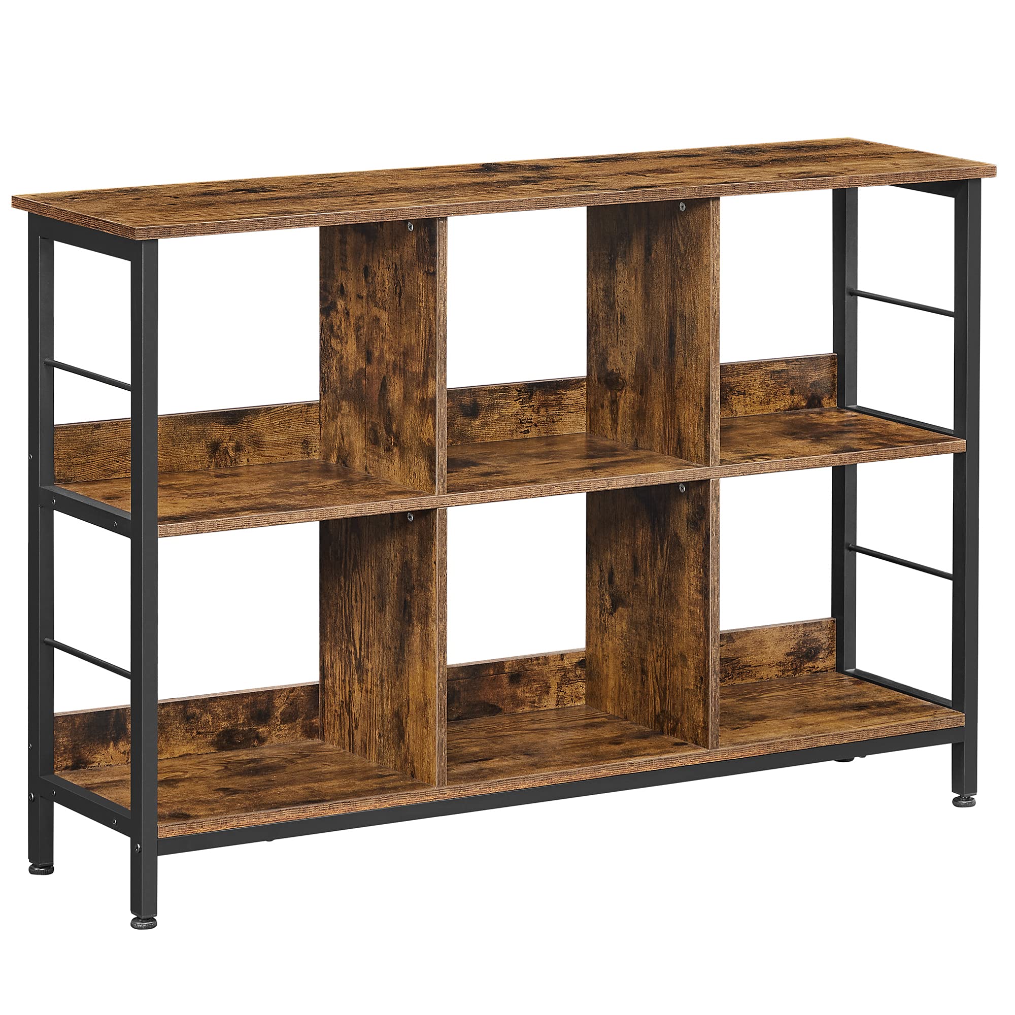 VASAGLE Bookshelf, Cube Shelf, Console Table, TV Stand with 6 Storage Cubes, for Office, Living Room, Bedroom, 13 x 47.2 x 31.5 