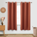 Dusty Burnt Orange Curtains 63 Inch Length for Bedroom 2 Panels Set Blackout Grommet Mid Century Modern Thermal Insulated 70s Cu
