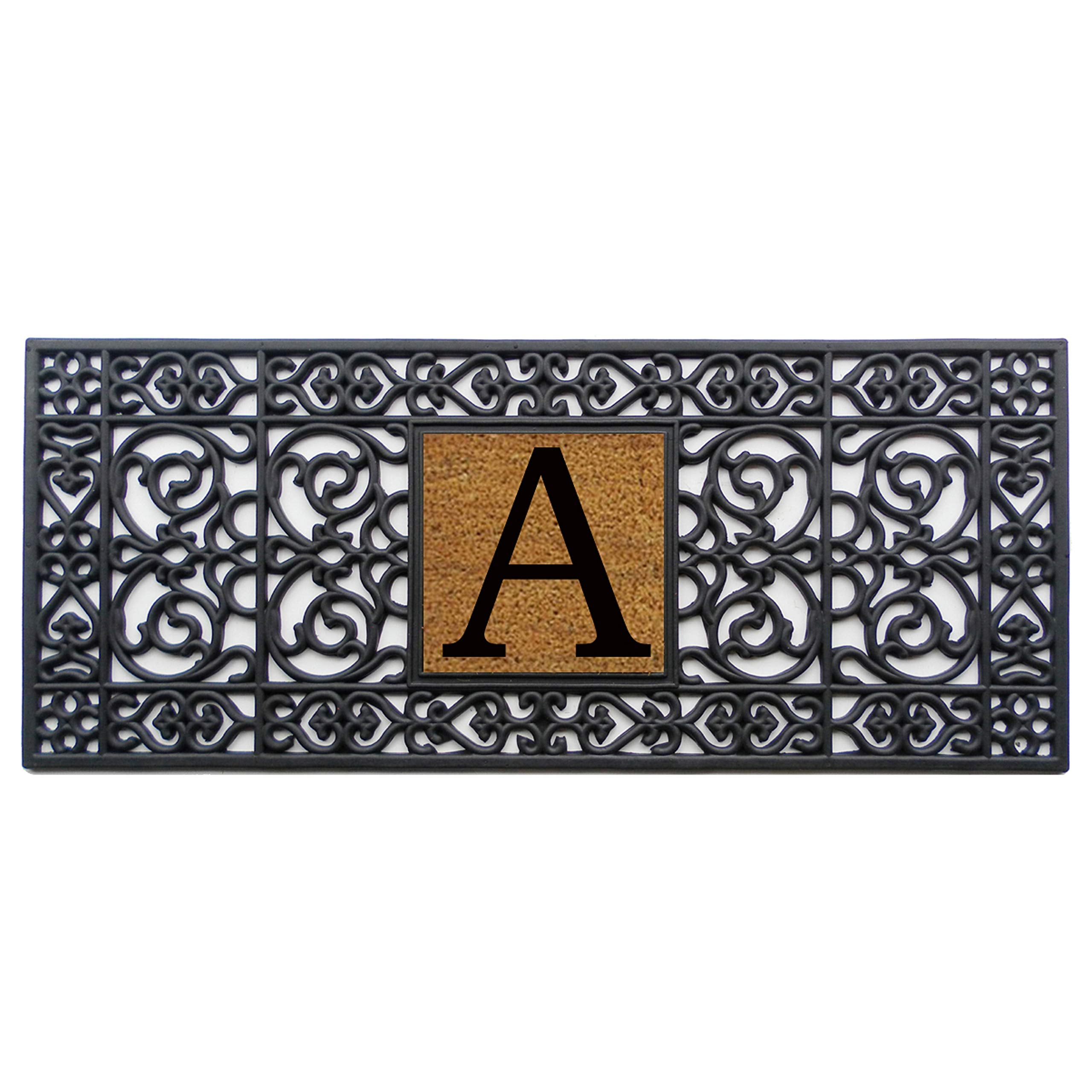 Calloway Mills 170011741A Rubber Monogram Doormat, 17 x 41 (Letter A)