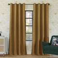 Sun Zero Nordic 2-Pack Theater Grade Noise Reducing Extreme 100% Blackout Grommet Curtain Panel Pair, 52 x 63, Gold