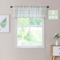 Randall White Green Check Linen Caf   Valance Curtain for Living Room Semi-Sheer Rod Pocket Classic Country Farmhouse Style Wind