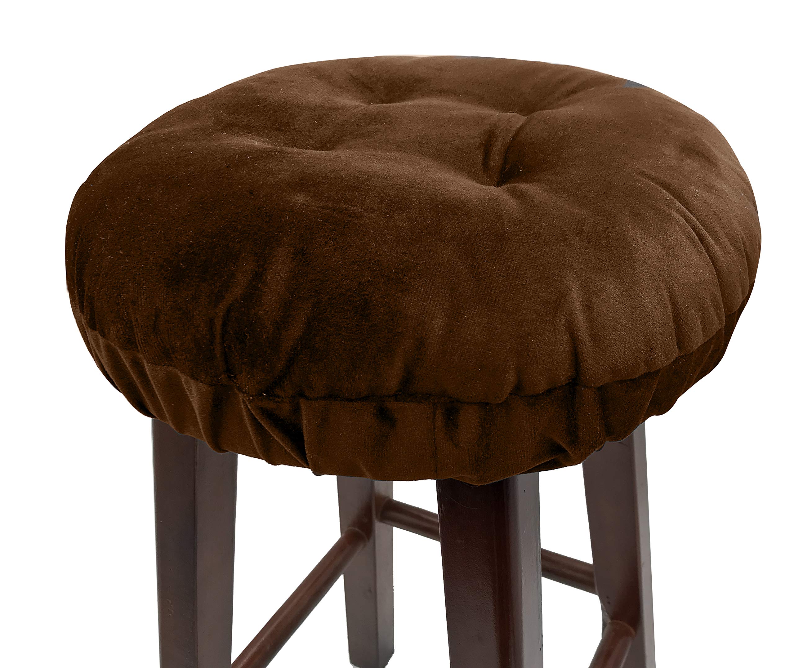 Augld Bar Stool Cushion Soft Velvet Padded Round Stool Cover 12 Velvet Coffee