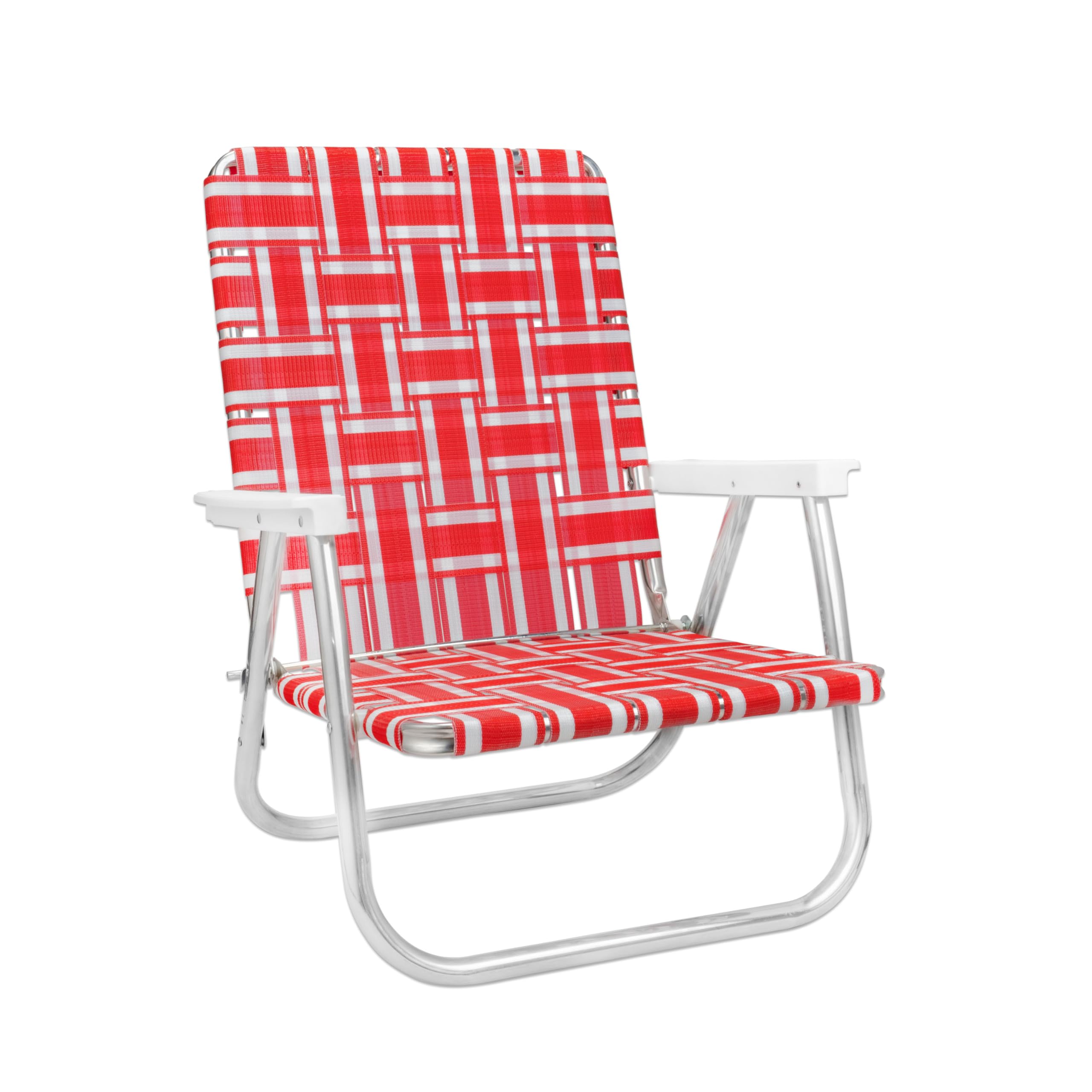 Lawn Chair USA Red and White Stripe Beach Chair - Lightweight, Durable and Perfect for Beach Lounging