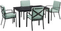 Crosley Furniture Kaplan 5-Piece Outdoor Dining Set for 4, Patio Table and Chairs for Backyard, Deck, Oiled Bronze with Mist Cus