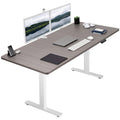 VIVO Electric Height Adjustable 71 x 36 inch Memory Stand Up Desk, Extra Deep Dark Gray Table Top, White Frame, Standing Worksta