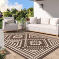 GENIMO Outdoor Rug for Patio Clearance, 9x12 ft Waterproof Mat,Reversible Plastic Camping Rugs, Rv, Porch, Deck, Camper, Balcony
