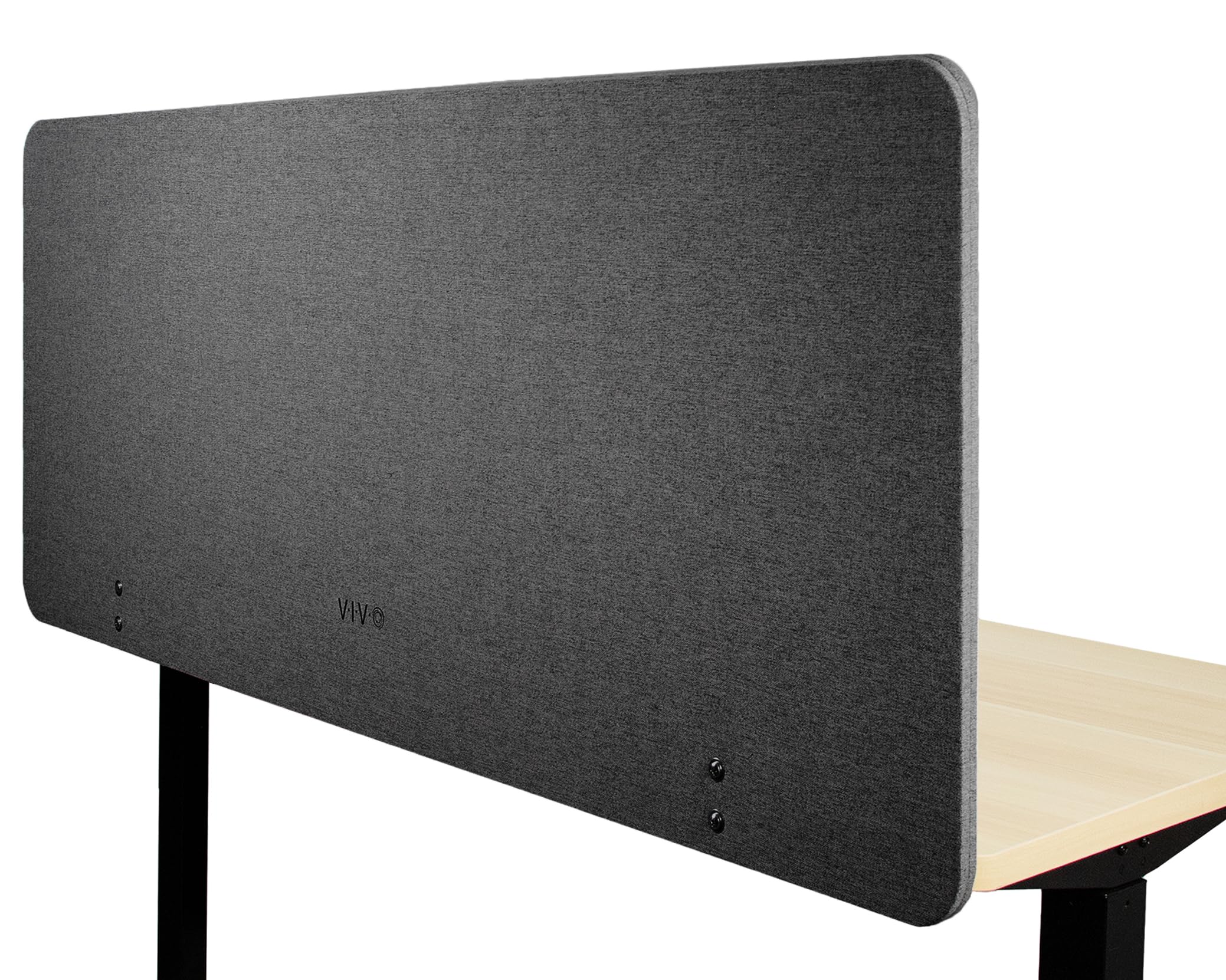 VIVO Clamp-on 60 x 24 inch Privacy Panel, Sound Absorbing Cubicle Desk Divider, Acoustic Partition, Dark Gray, PP-1-V060D