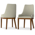 SIMPLIHOME Stephanie Contemporary Dining Chair (Set of 2) in Natural Linen Look Fabric, Fully Assembled for The Dining Room