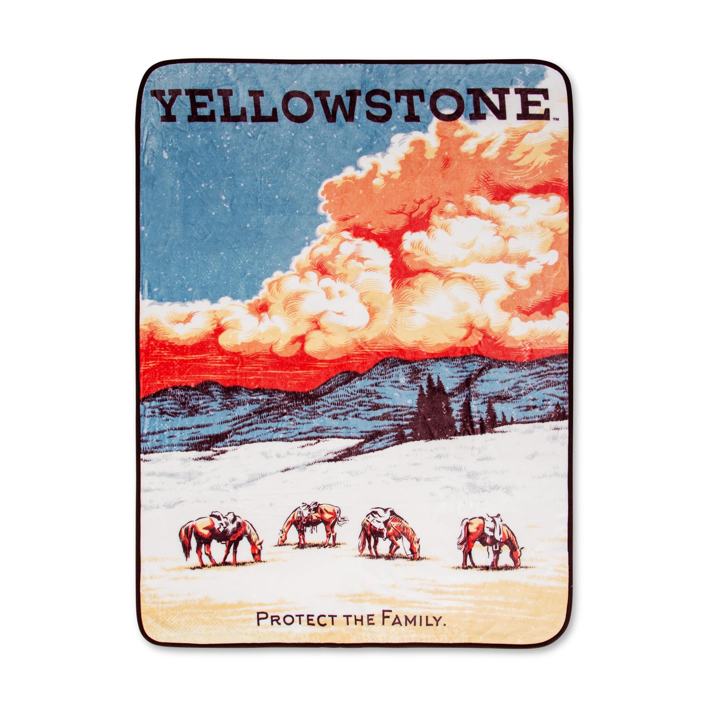 Silver Buffalo Yellowstone Protect The Family 45 x 60 Fleece Throw Blanket