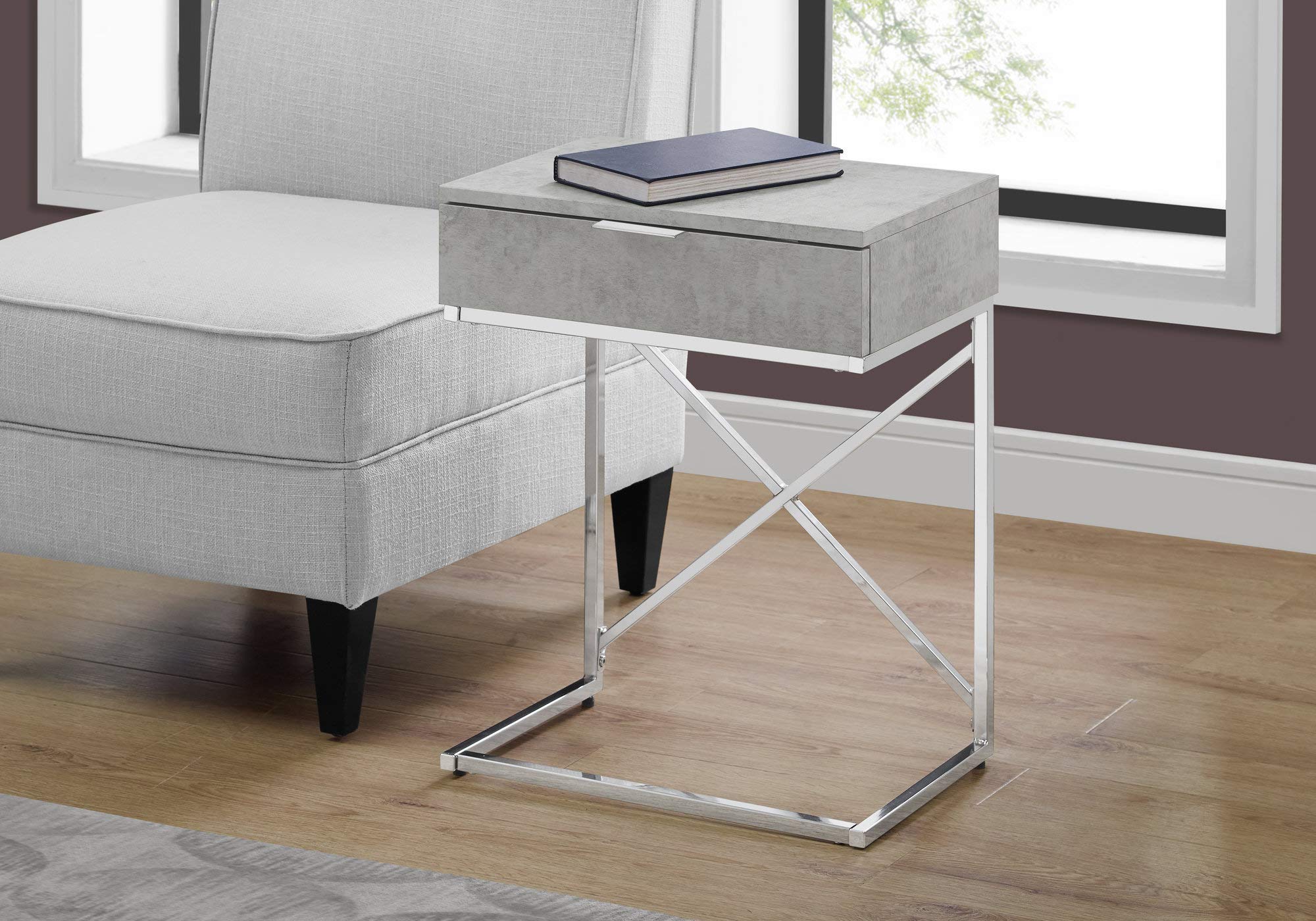 Monarch Specialties I Accent, END Table, Night Stand, GREY