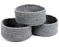 Small Basket, Set of 3 Small Woven Basket, Rope Baskets for Gifts, Cute Mini Tiny Baskets for Organizing Decor Nursery, Decorati