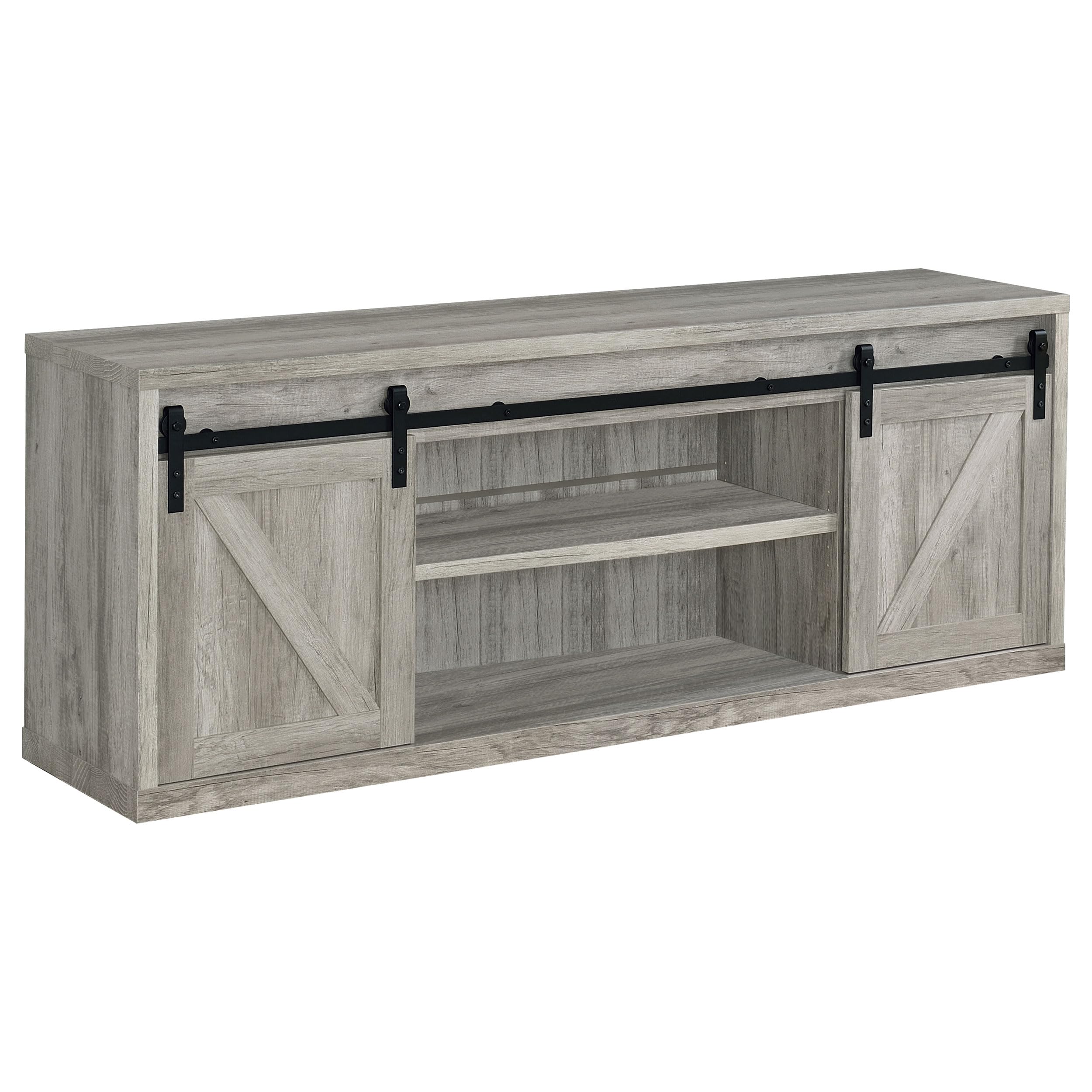 Coaster Home Furnishings - Brockton - Engineered Wood - 71-inch TV Stand with Sliding Barn Doors, Adjustable Shelf, and Driftwoo