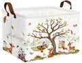 BOOHIT Large Woodland Baby Toy Basket Collapsible Kids Storage Bin Cute Shower Gift Box Forest Nursery Decor (Animals)