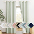 NICETOWN Sage Green 100% Blackout Linen Texture Curtains 84 inches Long 2 Panels for Boys Room, Thermal Insulated Full Blackout