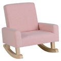 Costzon Kids Sofa, Toddler Rocking Chair with Solid Wood Frame, Linen Fabric, Anti-Tipping Design, Children Furniture Armchair f