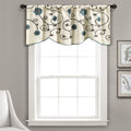 Lush Decor Royal Garden Valance Floral Window Kitchen Curtain (Single), 42   W x 18L, Blue