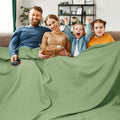 PHF 100% Cotton Waffle Weave Blanket Oversized King Size 120x 120- Lightweight Washed Soft Breathable Oversize Huge Blanket Perf