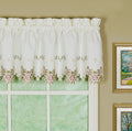 Todays Curtain Verona Reverse Embroidery Valance, 14, Ecru/Rose