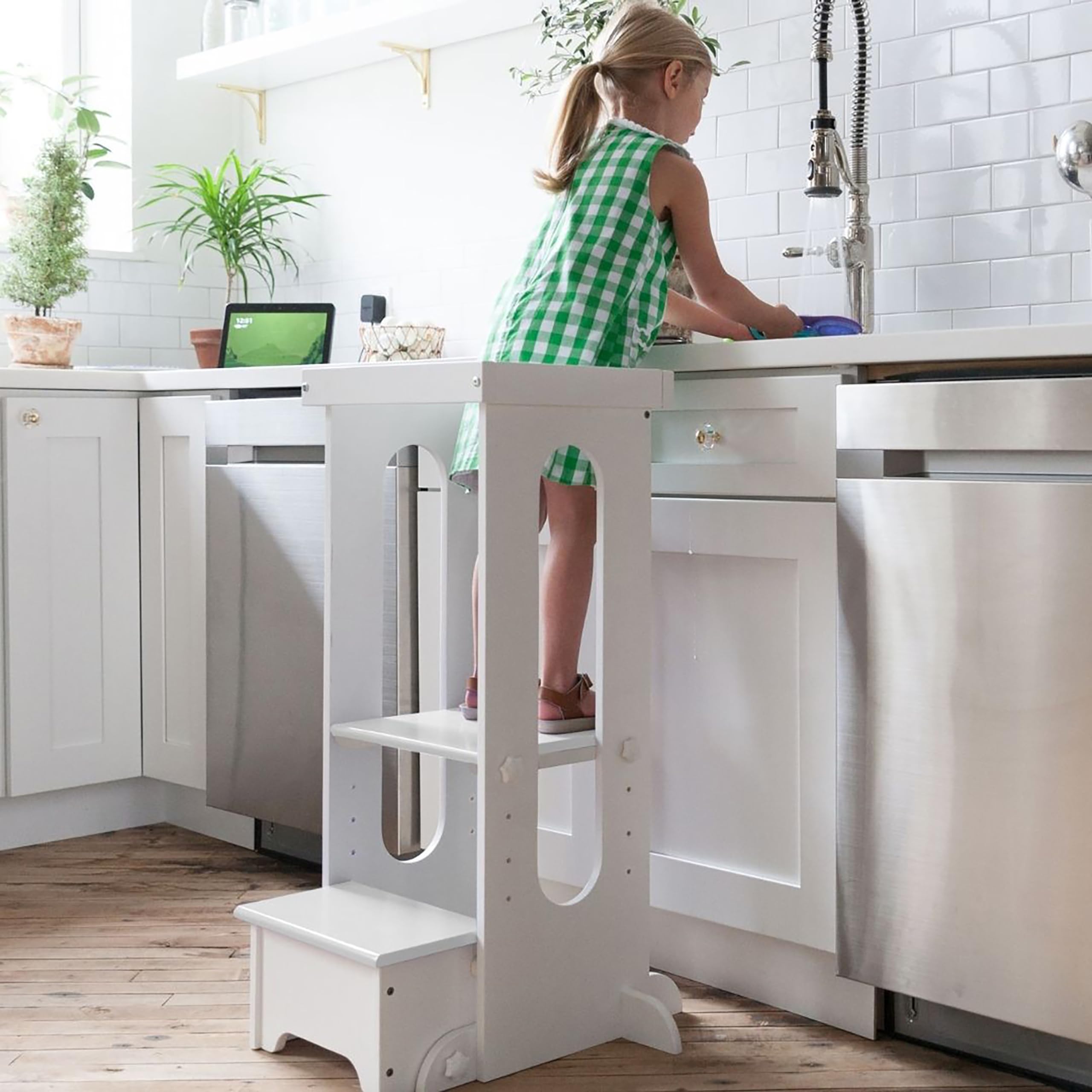 Little Partners Learning Tower Toddler Tower - Explore N Store Kitchen Tower for Toddlers - Standing Tower Stool for Ages 2 to 
