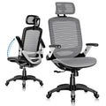 GABRYLLY Ergonomic Office Chair, High Back Home Desk Chair with Headrest, Flip-Up Arms, 90-120 Tilt Lock and Wide Cushion, Big a