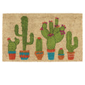 DII Floral Design Collection Natural Coir Doormat, 17x29, Cactus