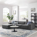 Modway Restore 4-Piece Upholstered Sectional Sofa in Charcoal
