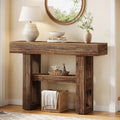 Tribesigns 41.34-Inch Farmhouse Console Table, 2-Tier Narrow Sofa Table Behind The Couch, Entryway Furniture with Storage Shelve