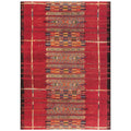 Liora Manne Marina Low Profile Durable Indoor/Outdoor Woven Rug- Tribal Stripe Red 111 x 76