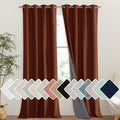 NICETOWN 100% Absolutely Blackout Linen Curtains with Thermal Insulated Liner, 52 Wide, 2 Panels, 108 Long Drapes, Grommet Retro