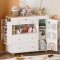 FURNJOYLIFE Nursery Dresser with Baby Changing Table, Modern Diaper Changing Station,Dresser for Nursery with 3 Drawers & Shelve