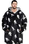 Huglanket Bigfoot Gifts for Men, Big Foot Sasquatch Christmas Gifts Blanket Hoodie Wearable Hooded Blanket, One Size Fits All, H