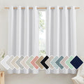 NICETOWN 100% Absolutely Blackout Linen Curtains with Thermal Insulated White Liner, White, 52 inches Wide, 45 inches Length Ene
