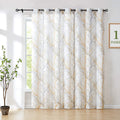 FMFUNCTEX Yellow-Grey Tree Curtain for Patio Door 100 Extra Wide 96 Sliding Door Panel Branch Print Linen Textured Privacy Semi 