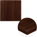 Flash Furniture Glenbrook 24 Square High-Gloss Walnut Resin Table Top with 2 Thick Drop-Lip