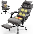 Massage Office Chair with Foot Rest,6 Points Vibration & Heat Executive Office Chairs,Big and Tall Fabric Office Chair 500LBS,Er