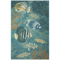 Liora Manne Marina Indoor/Outdoor Power Loomed Synthetic Blend Low Profile Area Rug - Transitional Graphic Coastal Animal Colorf