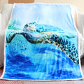 Sviuse Sea Turtle Blanket Blue 3D Turtle Throw Blanket for Women, Men and Kids Blue Ocean Gifts for Turtle Lovers (50 x 60, Turt