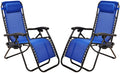 Elevon Adjustable Zero Gravity Lounge Chair Recliners for Patio, Blue, 2-Pack