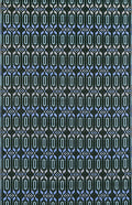 Mad Mats Geometric Outdoor Rug, Reversible Plastic Mat (5 x 8, Moroccan - Dark Periwinkle)