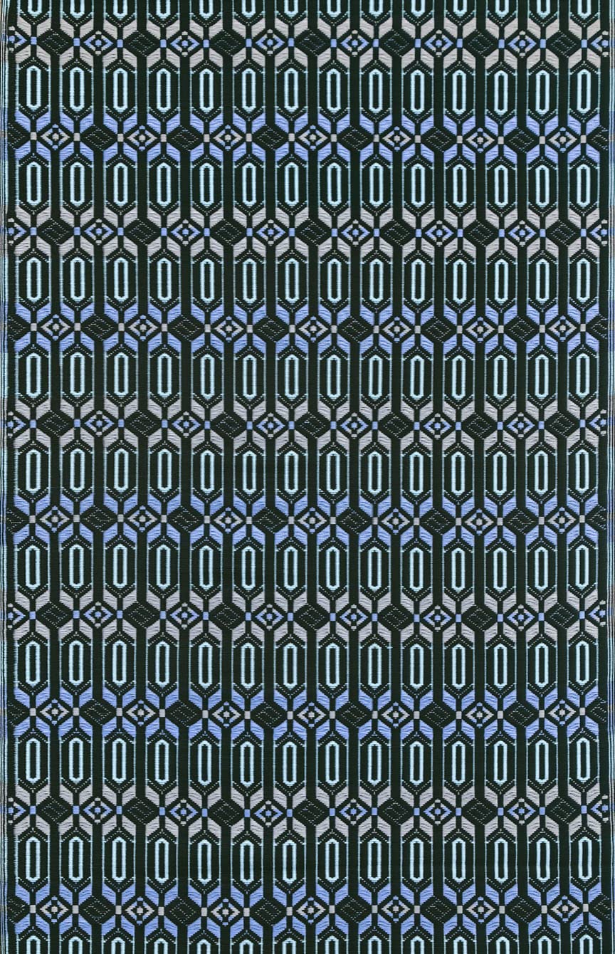 Mad Mats Geometric Outdoor Rug, Reversible Plastic Mat (5 x 8, Moroccan - Dark Periwinkle)