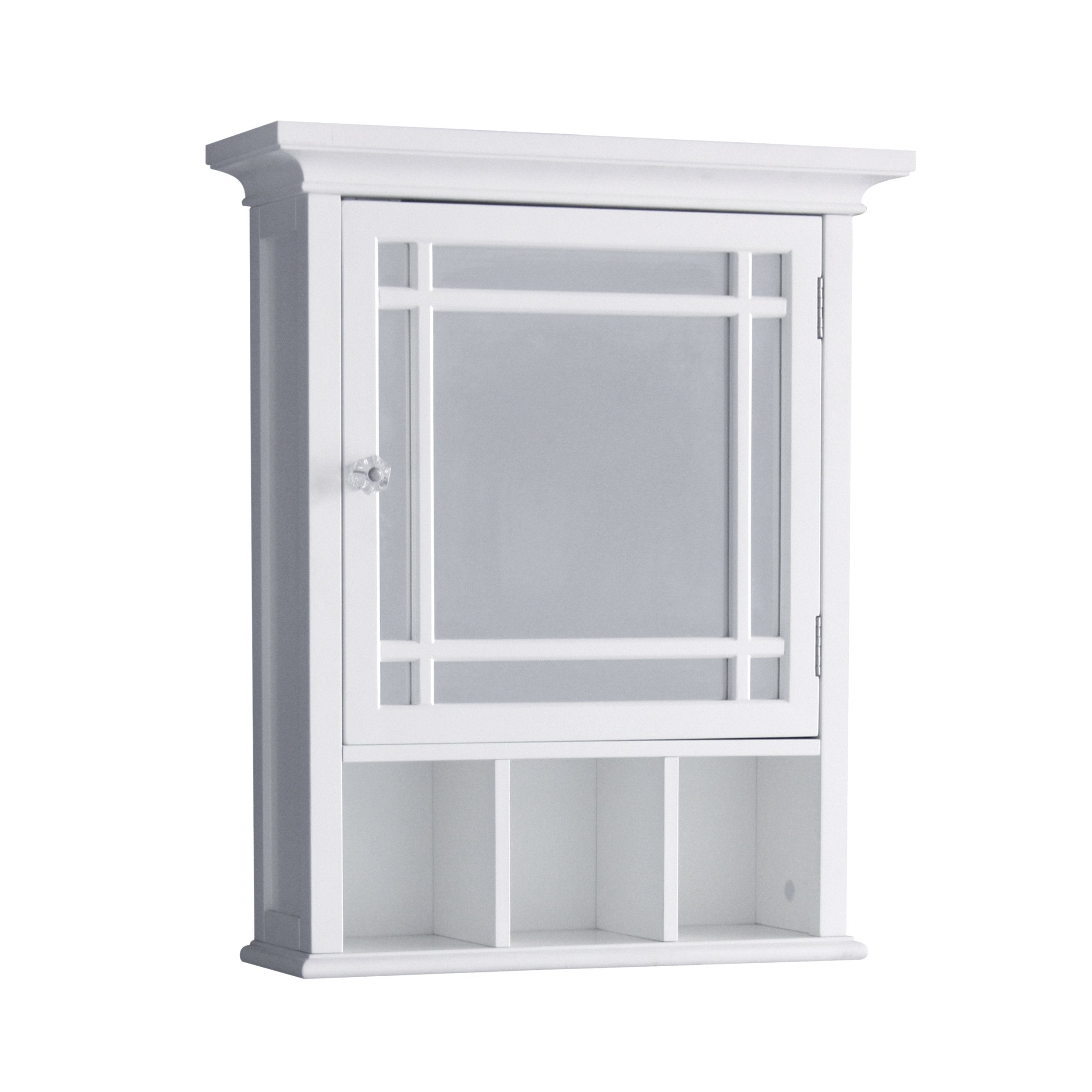 Teamson Home Neal Wooden Over The Toilet Bathroom Removable Wall Medicine Cabinet with 1 Adjustable Shelf 5 Storage Spaces 1 Mir