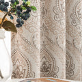 jinchan Linen Textured Curtains for Living Room Darkening 90 Inch Length, Medallion Drapes for Bedroom, Damask Pattern Window Tr