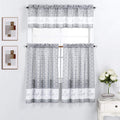 Interior Trends 3 Piece Kitchen Window Curtain Panel Tiers and Valance Set (36 Tiers Set, Live Love Laugh Gray)