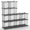 TUMUCUTE Wire Cube Storage Organizer, 12-Cube Metal Storage Shelves Bookshelf, Stackable Modular Closet Organizer for Bedroom Li