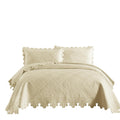 MarCielo 3-Piece 100% Cotton Oversized Bedspread Set Coverlet Set Lightweight Quilt Set Embroidery Farmhouse Bedding Set TF (Tk 