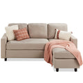 Best Choice Products Upholstered Sectional Sofa for Home, Apartment, Dorm, Bonus Room, Compact Spaces w/Chaise Lounge, 3-Seat, L